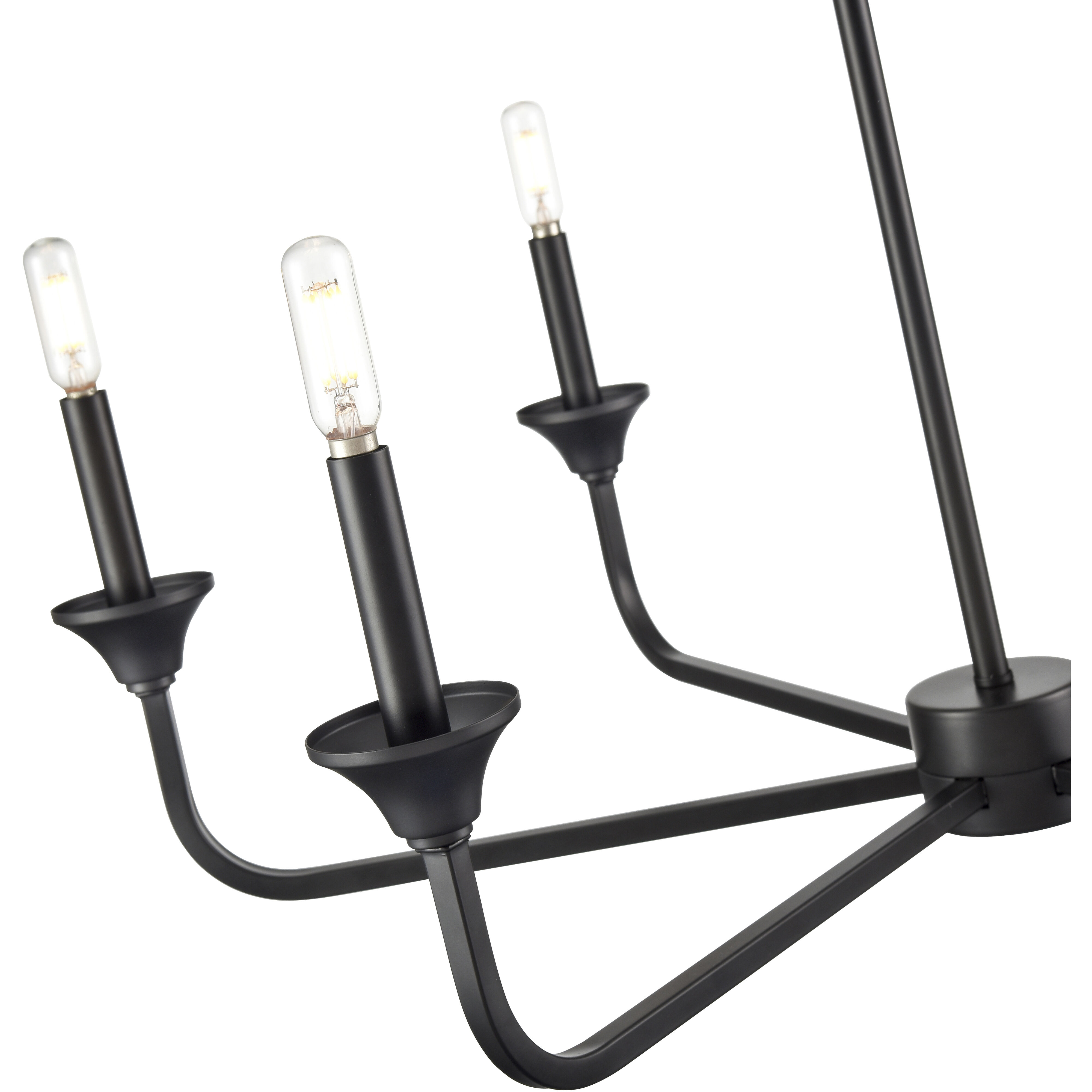 Herring 6 Light 32 inch Matte Black Chandelier Ceiling Light